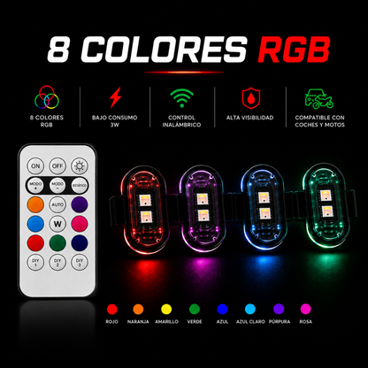 RGB LED Vehicle Light Kit - 8 Colors